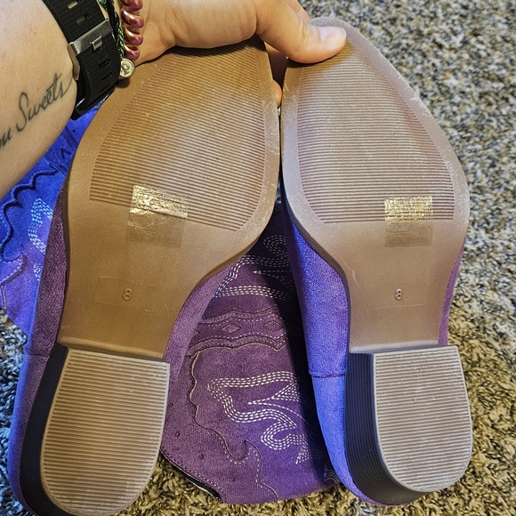 Suede Western Style Boots - Picture 7 of 9